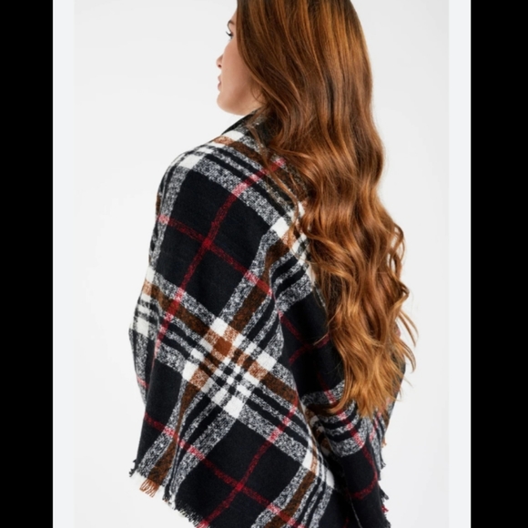 Knit open shawl poncho sweater - Picture 2 of 7